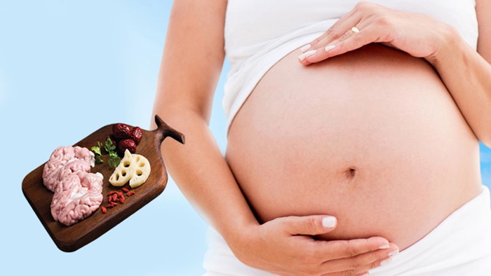 Can pregnant women eat pig brains?